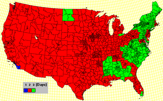 USPS Priority Mail Shipping Times from San Diego, CA